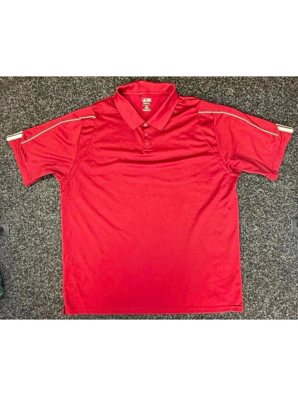 adidas CLIMALITE Men's 3XL Big & Tall Red Solid Knit Short Sleeve Polo